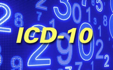 ICD-10 Image On Blue Background Computer