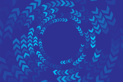 Bright blue minimal circular arrows elements-GettyImages-2169445076