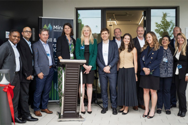 Minaris Advanced Therapies Board, Executive Leadership and Site Leadership members celebrate the Taufkirchen facility ribbon cutting.