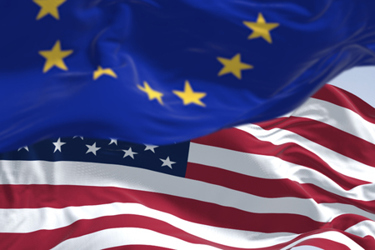 US flag and European union-GettyImages-2226674966 US flag and European union-GettyImages-2226674966