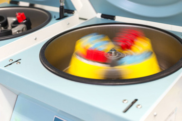 Cell, blood seperation using a centrifuger-GettyImages-1145024761