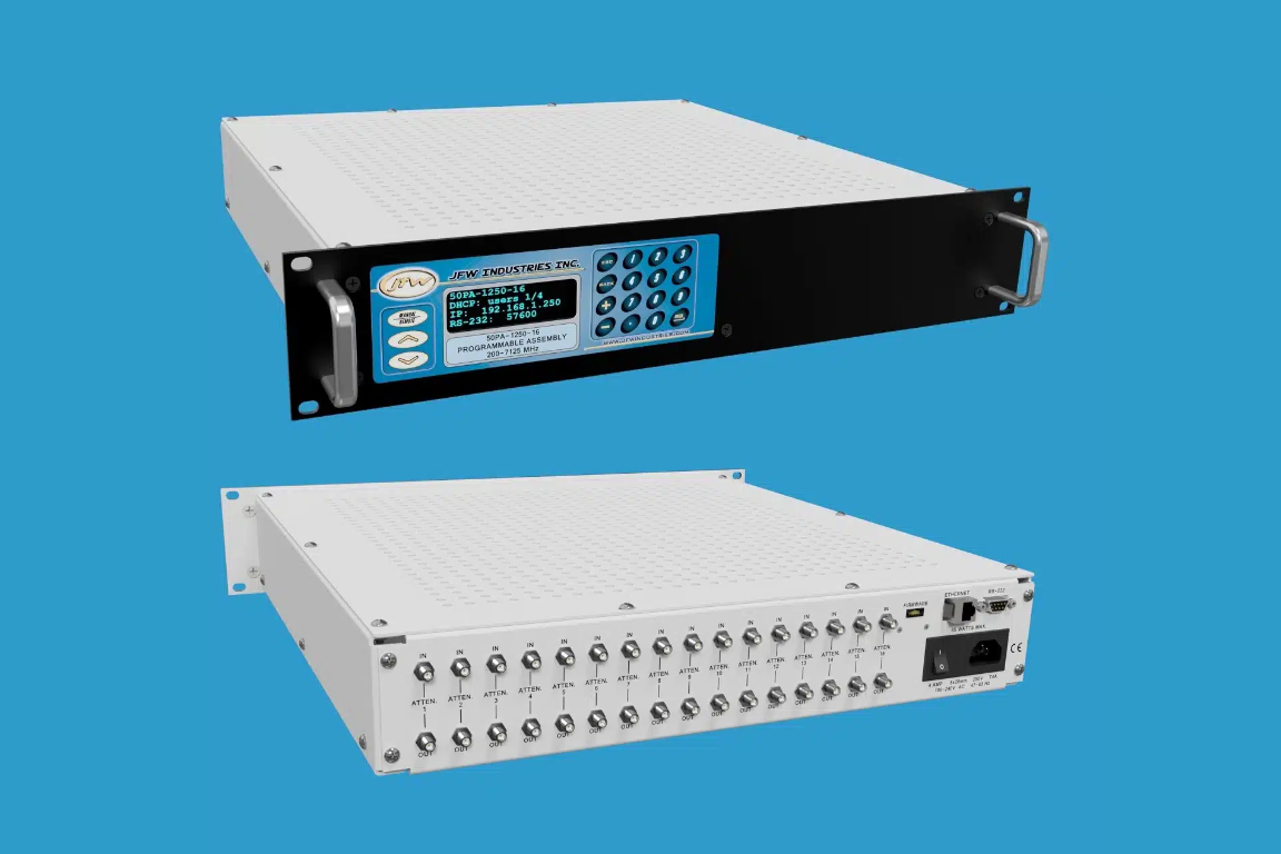 2007125 MHz, 19" Rack Mount Attenuator Assembly With 916 Attenuators