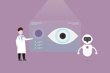 AI chatbot with eye doctor checking eye patient-GettyImages-2240900328