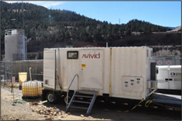 Avivid’s mobile treatment unit on site at Argo Mine