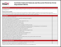 Complaint Handling And Regulatory Reporting System Requirements Matrix