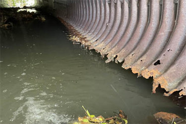 Original condition of the deteriorated culvert