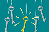 Gold key hung in the middle-GettyImages-1310224740